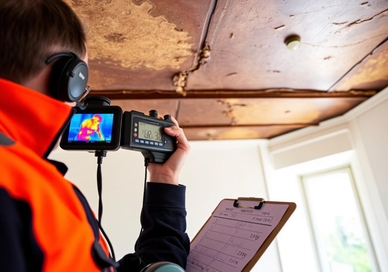 Thermal-imaging survey of a leaking ceiling