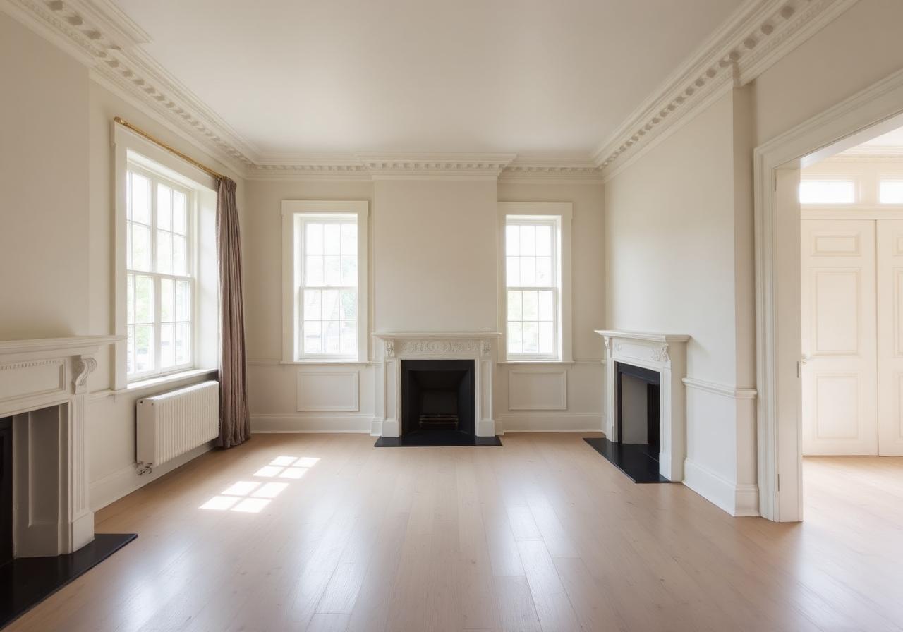 Reinstated Victorian reception room after restoration